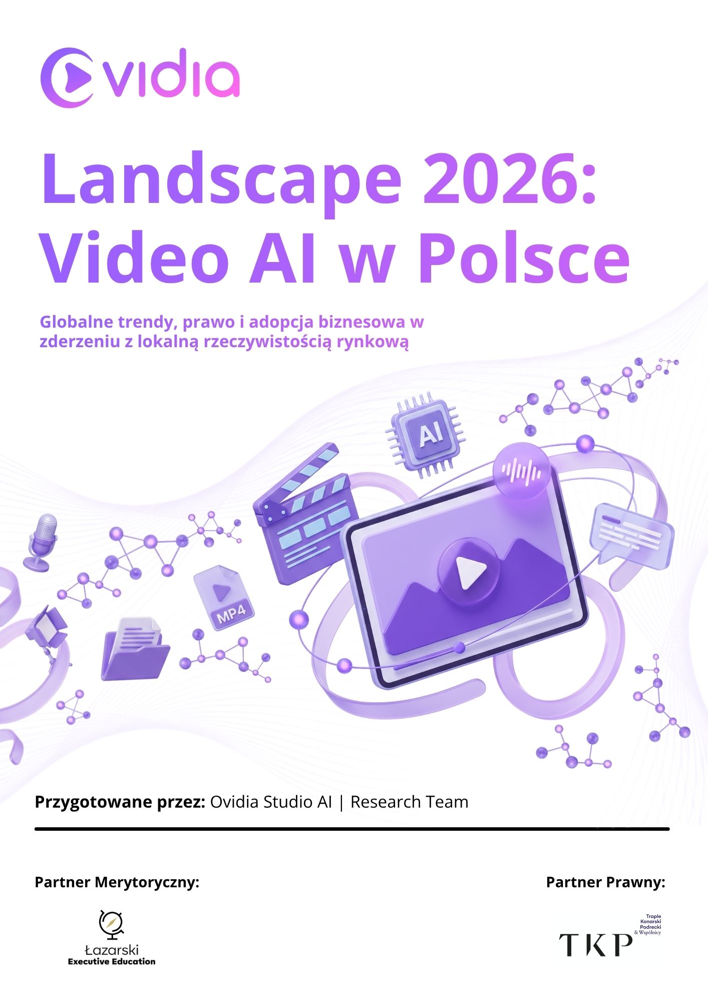 Strona tytułowa opracowania Landscape 2026: Video AI w Polsce, Ovidia Studio AI